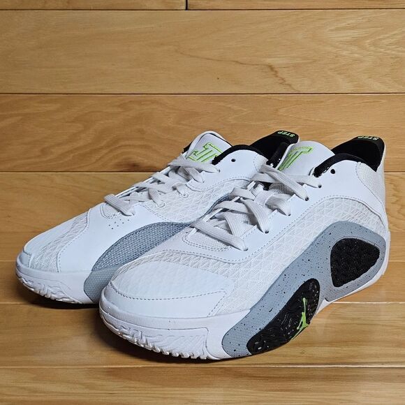 Nike Jordan Tatum 2 GS White Green Black Basketball Kids Sneaker Shoe FJ6459-100 - Picture 5 of 11